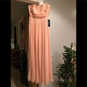 J.CREW chiffon and silk strapless gown